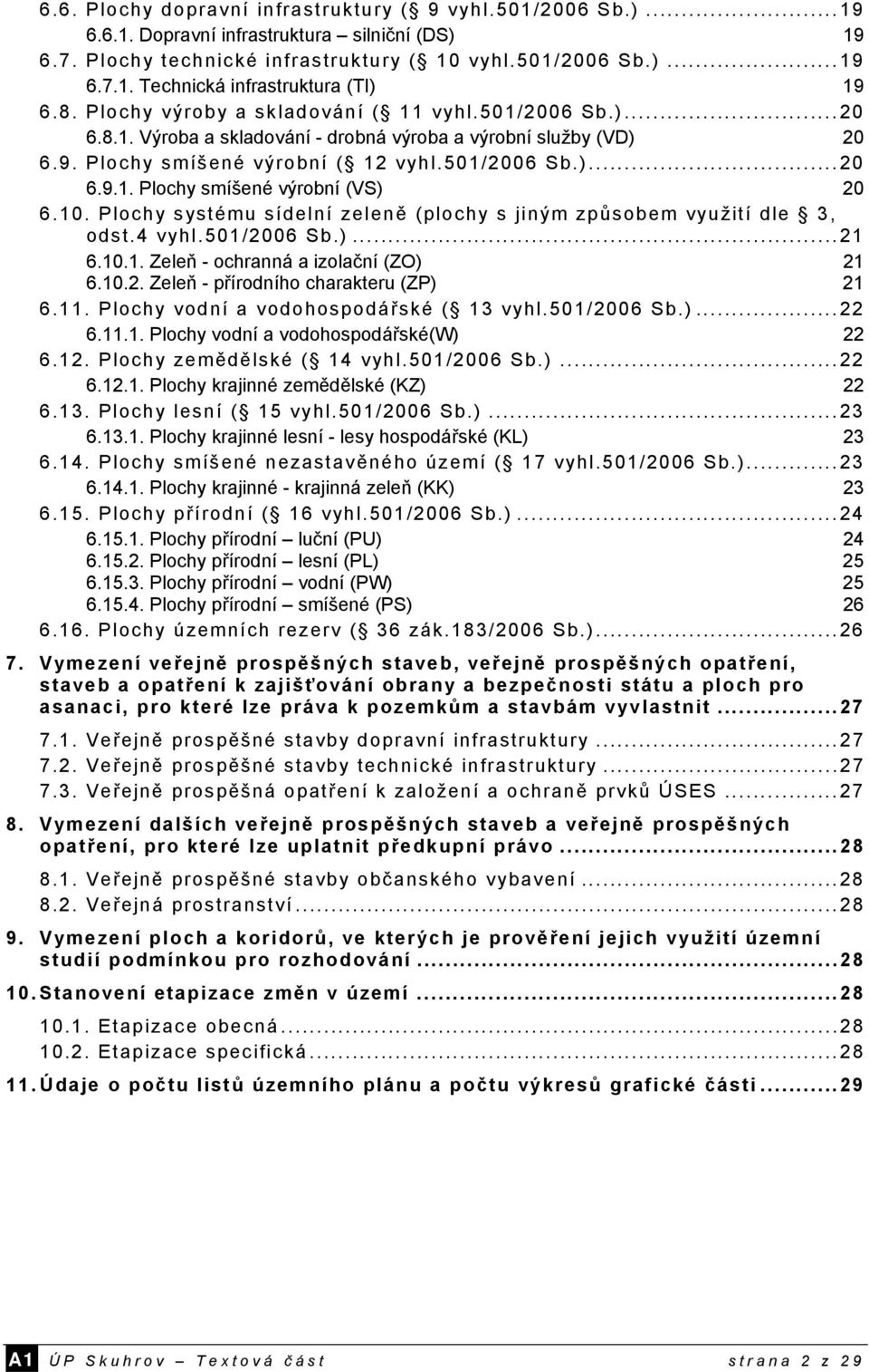 10. Plochy systému sídelní zeleně (plochy s jiným způsobem využití dle 3, odst.4 vyhl.501/2006 Sb.)...21 6.10.1. Zeleň - ochranná a izolační (ZO) 21 6.10.2. Zeleň - přírodního charakteru (ZP) 21 6.11.