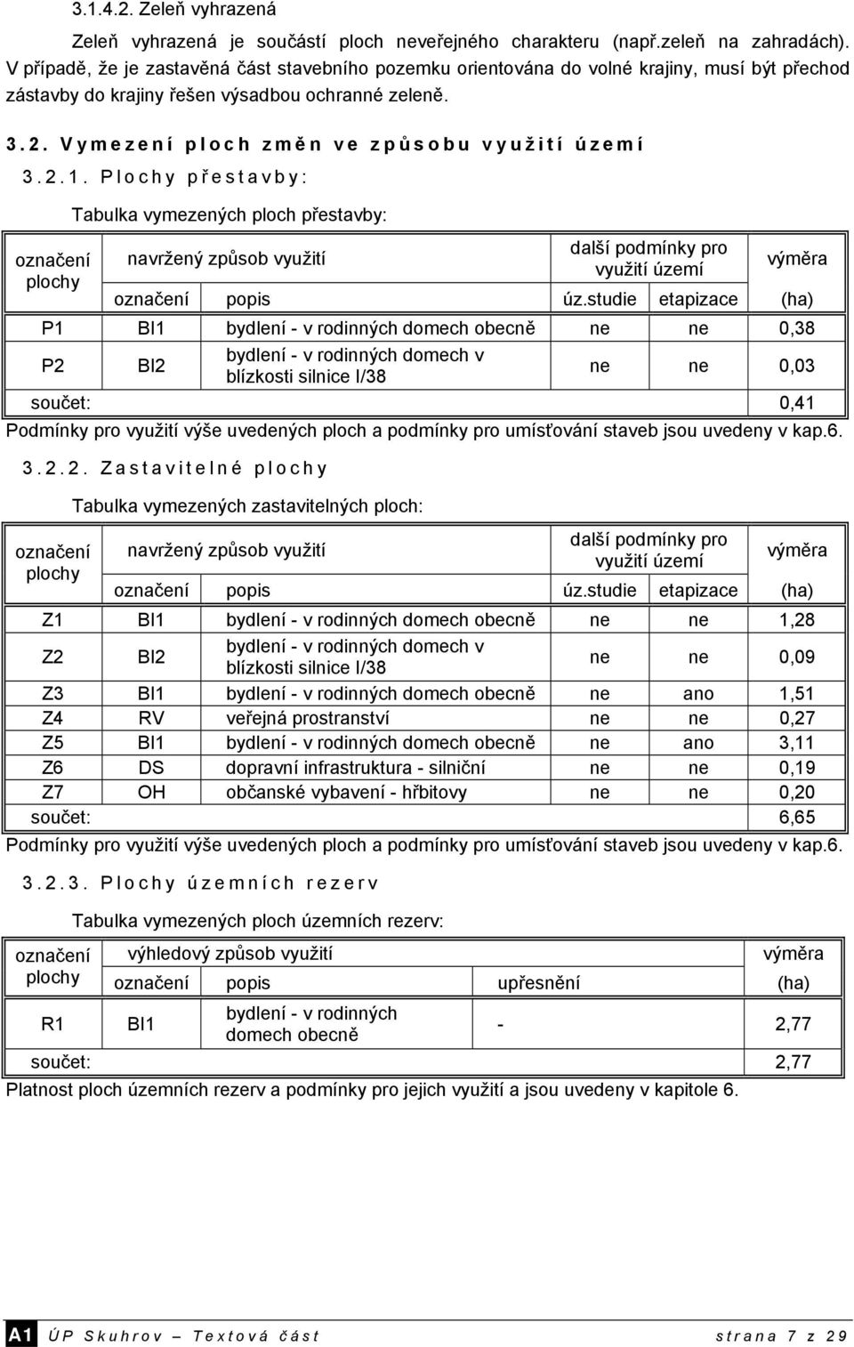 Vymezení ploch změ n ve způ sobu využití území 3.2.1.