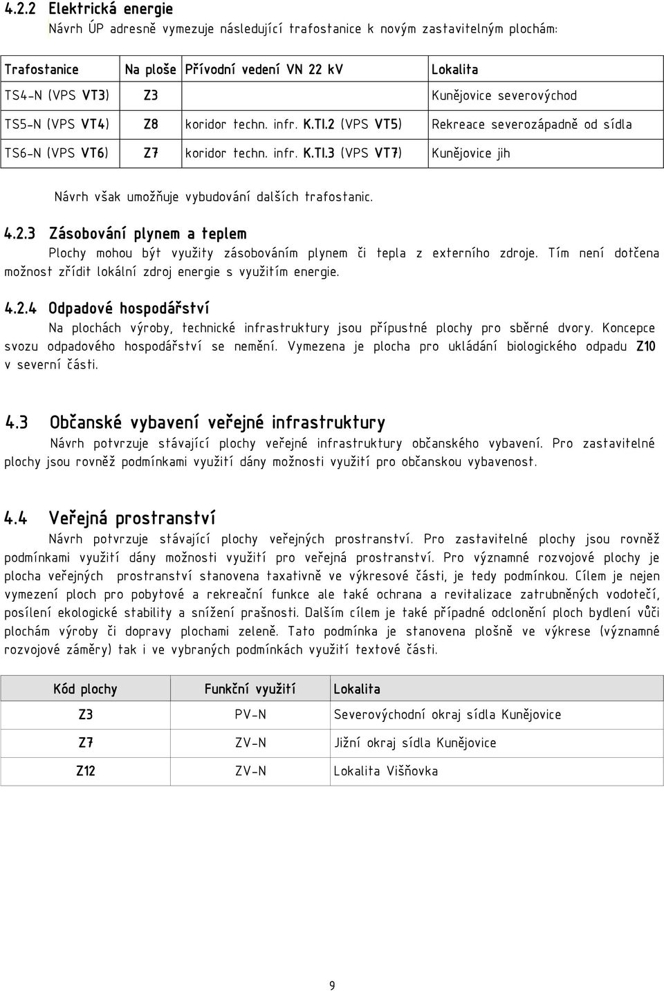 4.2.3 Zásobování plynem a teplem Plochy mohou být využity zásobováním plynem či tepla z externího zdroje. Tím není dotčena možnost zřídit lokální zdroj energie s využitím energie. 4.2.4 Odpadové hospodářství Na plochách výroby, technické infrastruktury jsou přípustné plochy pro sběrné dvory.