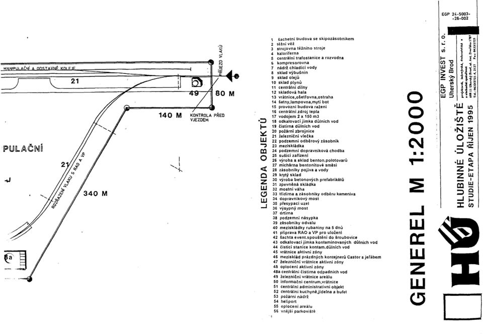 vd 19 čistírna důlnich vd 20 pžární zbrjnice 21 železniční vlečka 22 pdzemní dběrvý zásbník 23 meziskládka 24 pdzemní dpravníkvá chdba 25 Sušici zařízeni 26 výrba a sklad bentn.