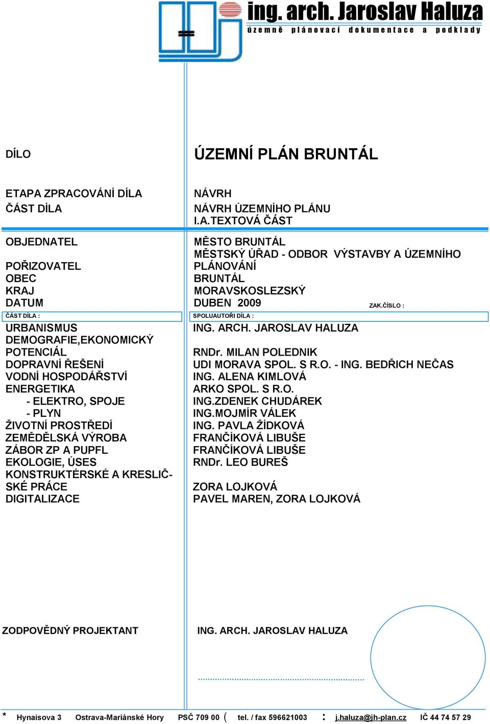 územn plánovací