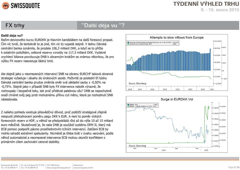 Vydatné zrychlení bilance povzbuzuje DNB k obranným krokům se známou rétorikou, že pro výšku FX rezerv neexistuje žádný limit.