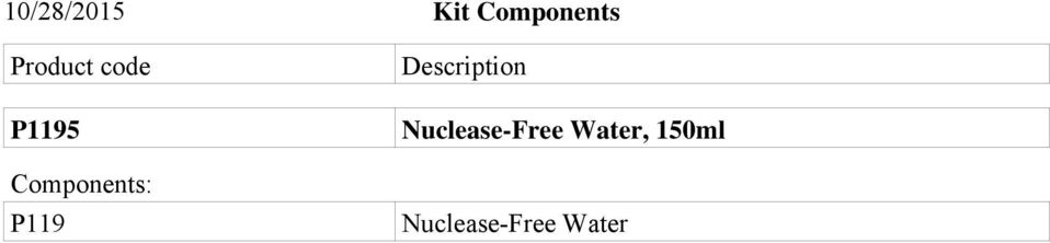 Components: P119 Description