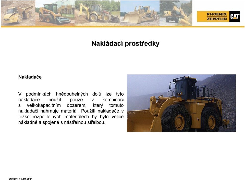 nakladači nahrnuje materiál.