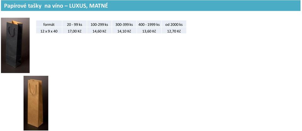 Uvedené ceny nezahrnují grafické zpracování tisku - 250 Kč Maximální šířka tisku na tašce je 22 cm (u menších tašek méně) KOMPLETNÍ NABÍDKA PAPÍROVÝCH TAŠEK www.darky.jirout.