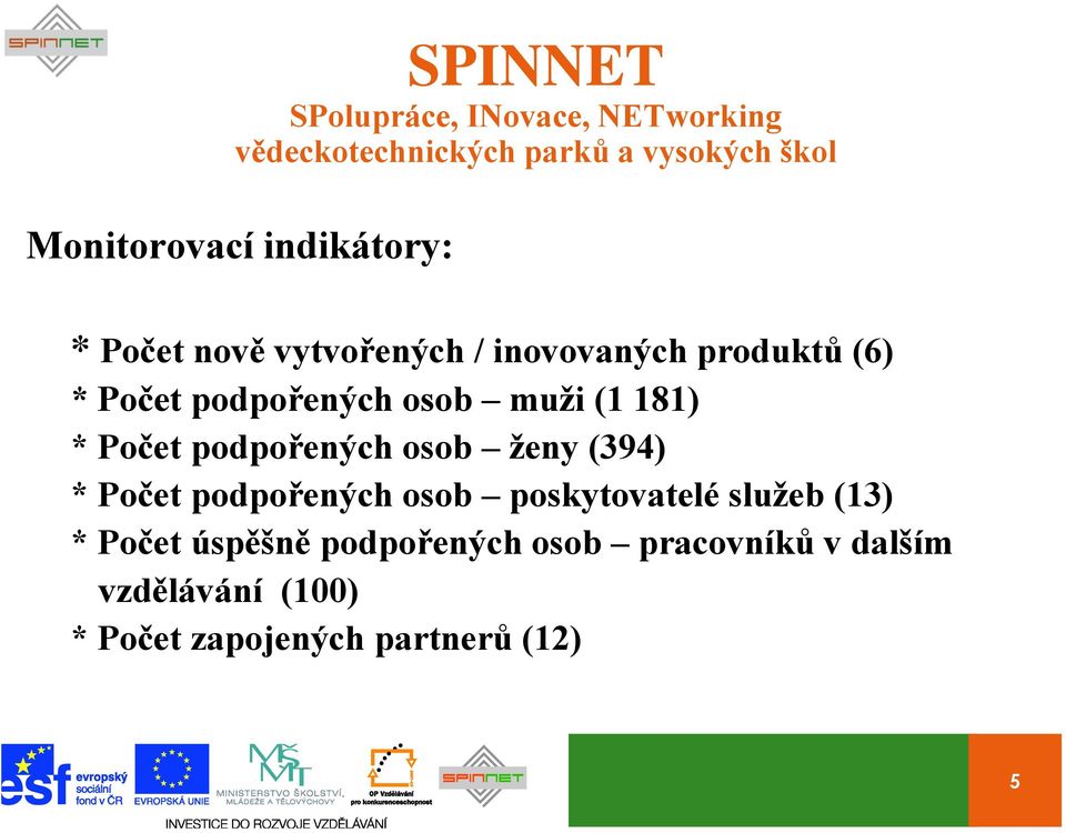 Počet podpořených osob poskytovatelé služeb (13) * Počet úspěšně podpořených