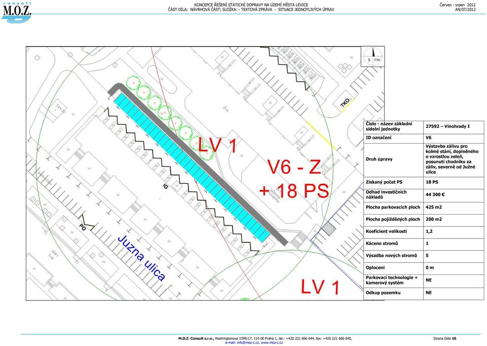 velikosti 1,2 Káceno stromů 1 Výsadba nových stromů 5 M.O.Z. Consult s.r.o., Washingtonova 1599/17, 110 00 Praha 1, tel.