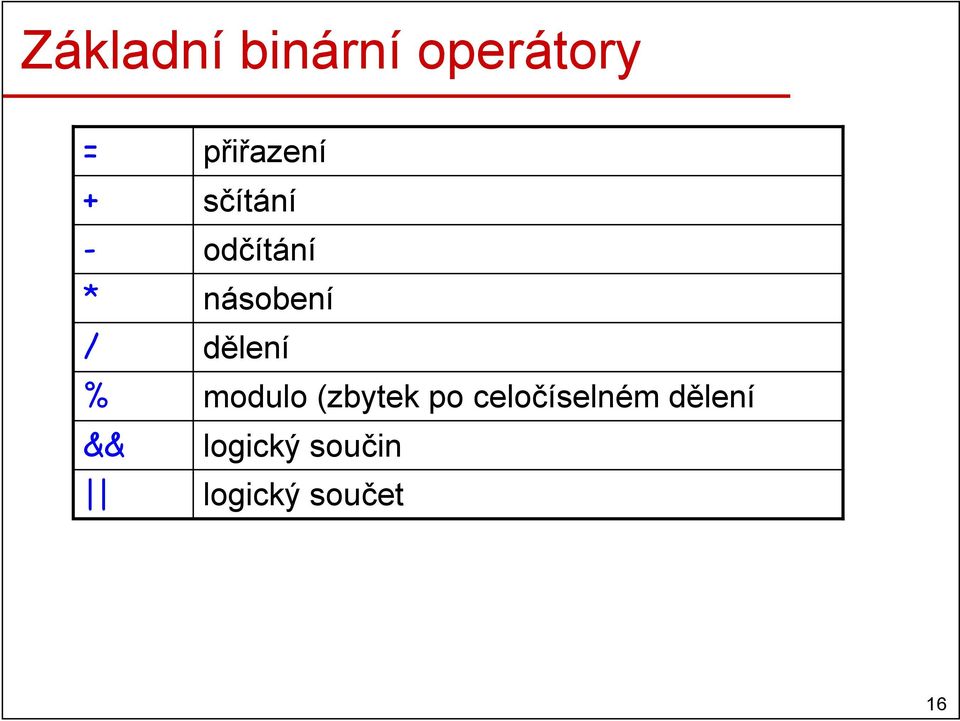 dělení modulo (zbytek po celočíselném