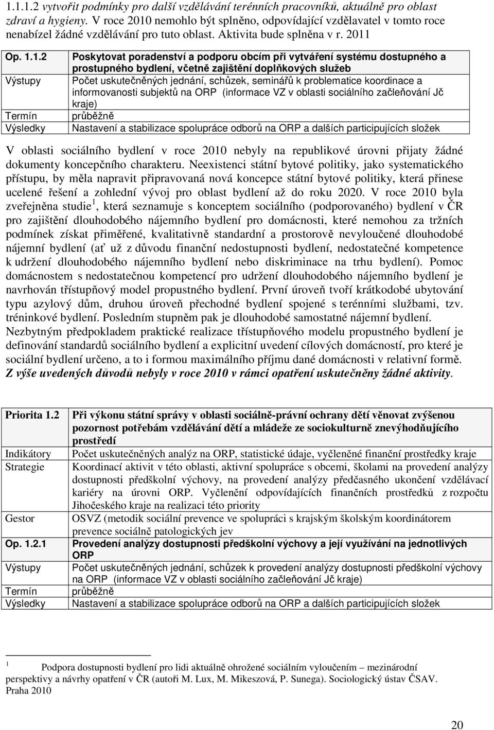 nemohlo být splněno, odpovídající vzdělavatel v tomto roce nenabízel žádné vzdělávání pro tuto oblast. Aktivita bude splněna v r. 2011