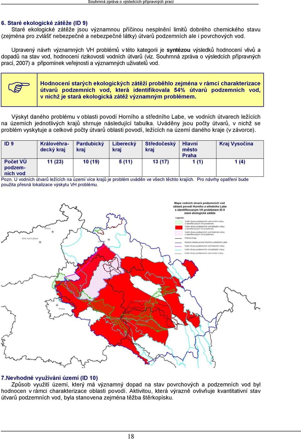 Souhrnná zpráva o výsledcích přípravných prací, 2007) a připomínek veřejnosti a významných uživatelů vod.