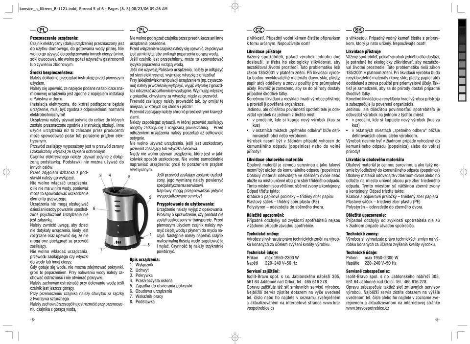 Nie wolno go używać do podgrzewania innych cieczy (wino, soki owocowe), nie wolno go też używać w gastronomii lub żywieniu zbiorowym.