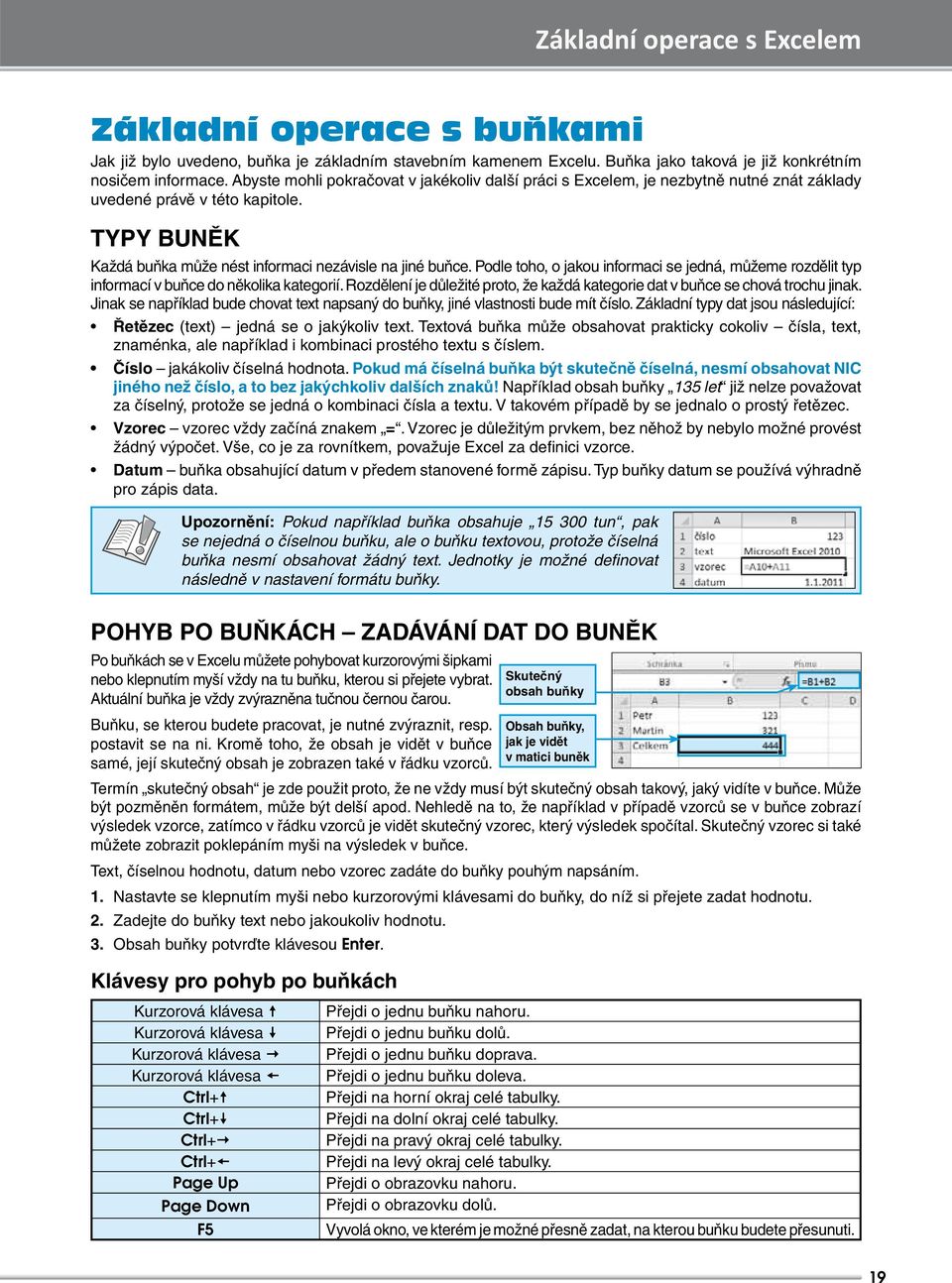 Podle toho, o jakou informaci se jedná, můžeme rozdělit typ informací v buňce do několika kategorií. Rozdělení je důležité proto, že každá kategorie dat v buňce se chová trochu jinak.