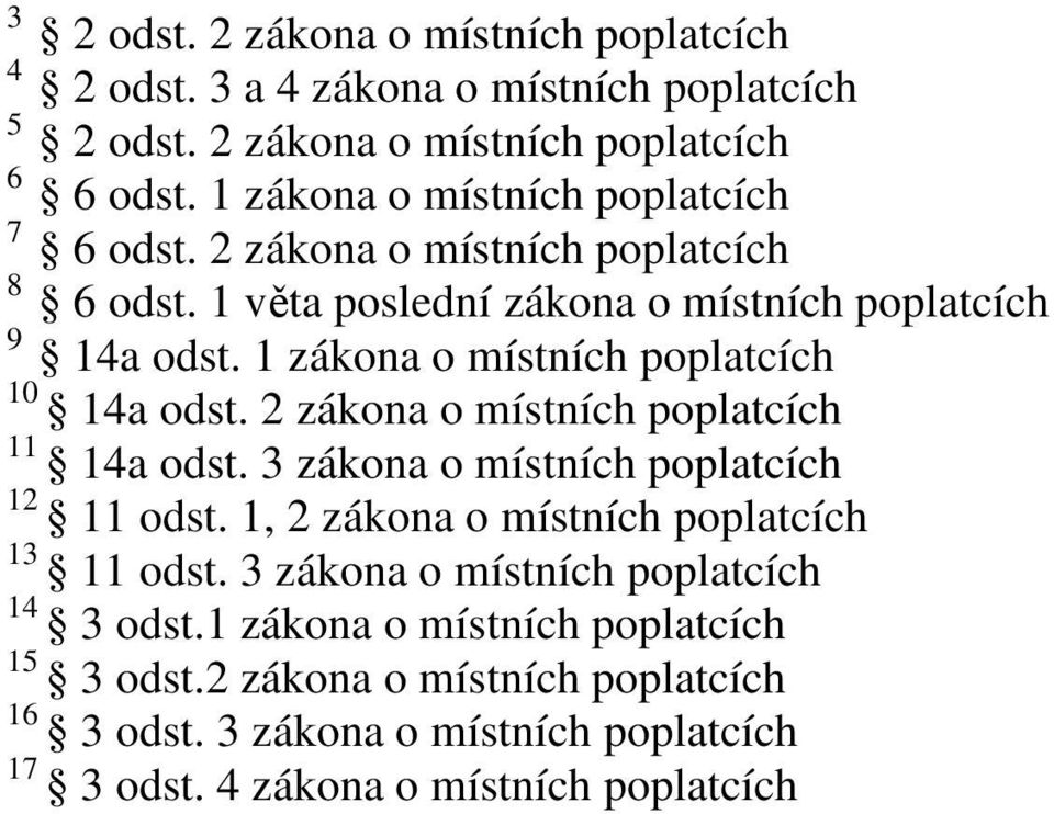 1 zákona o místních poplatcích 10 14a odst. 2 zákona o místních poplatcích 11 14a odst. 3 zákona o místních poplatcích 12 11 odst.