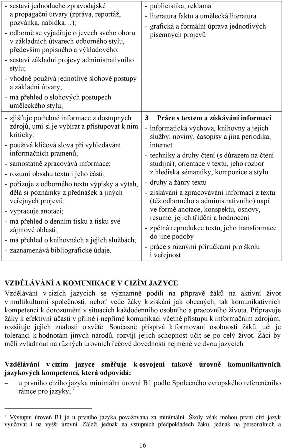 potřebné informace z dostupných zdrojů, umí si je vybírat a přistupovat k nim kriticky; - používá klíčová slova při vyhledávání informačních pramenů; - samostatně zpracovává informace; - rozumí