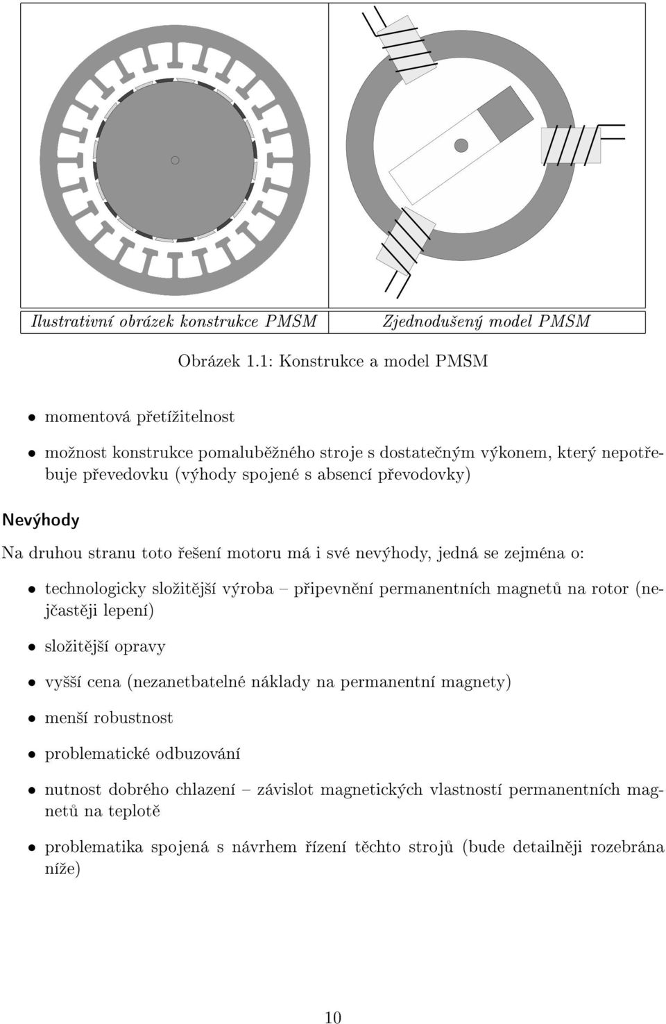 stranu toto e²ení motoru má i své nevýhody, jedná se zejména o: technologicky sloºit j²í výroba p ipevn ní permanentních magnet na rotor (nej ast ji lepení) sloºit j²í opravy vy²²í