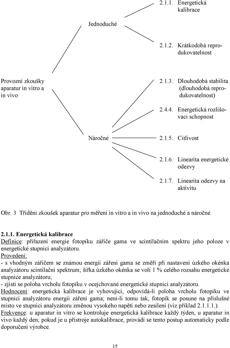 3 Třídění zkoušek aparatur pro měření in vitro a in vivo na jednoduché a náročné 2.1.