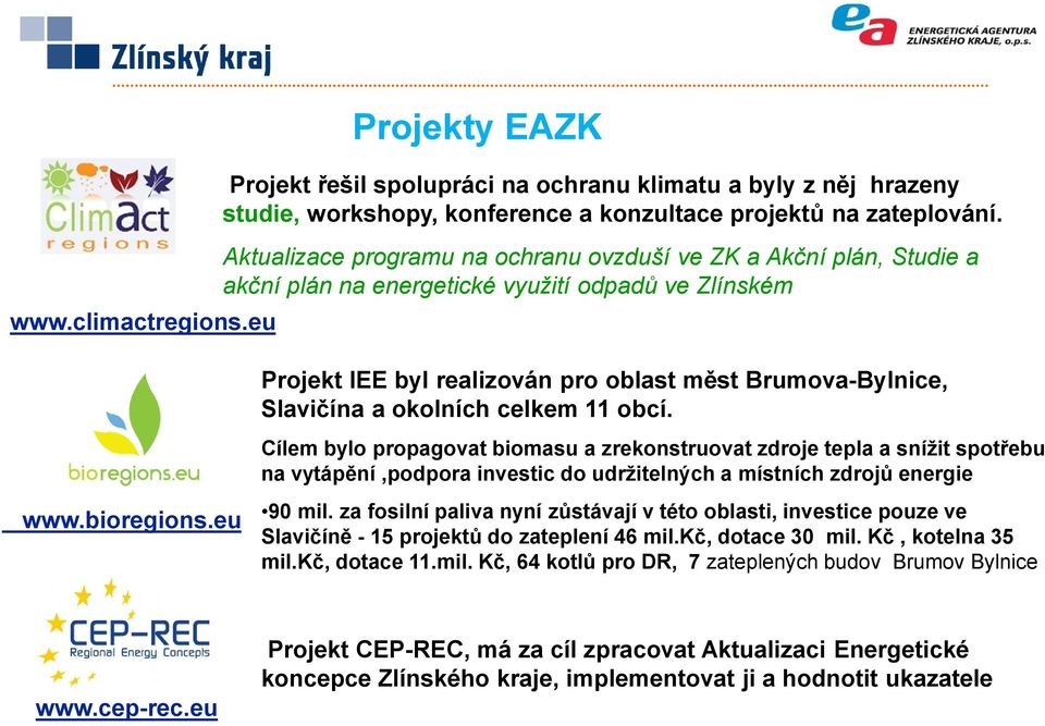 eu Projekt IEE byl realizován pro oblast měst Brumova-Bylnice, Slavičína a okolních celkem 11 obcí.