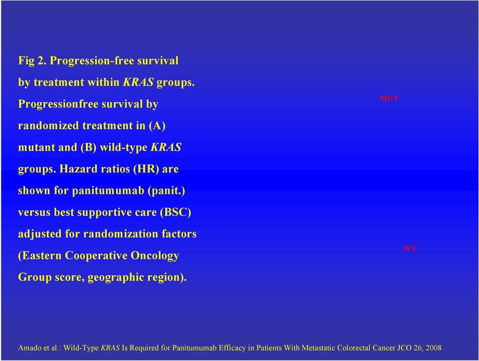 Hazard ratios (HR) are shown for panitumumab (panit.