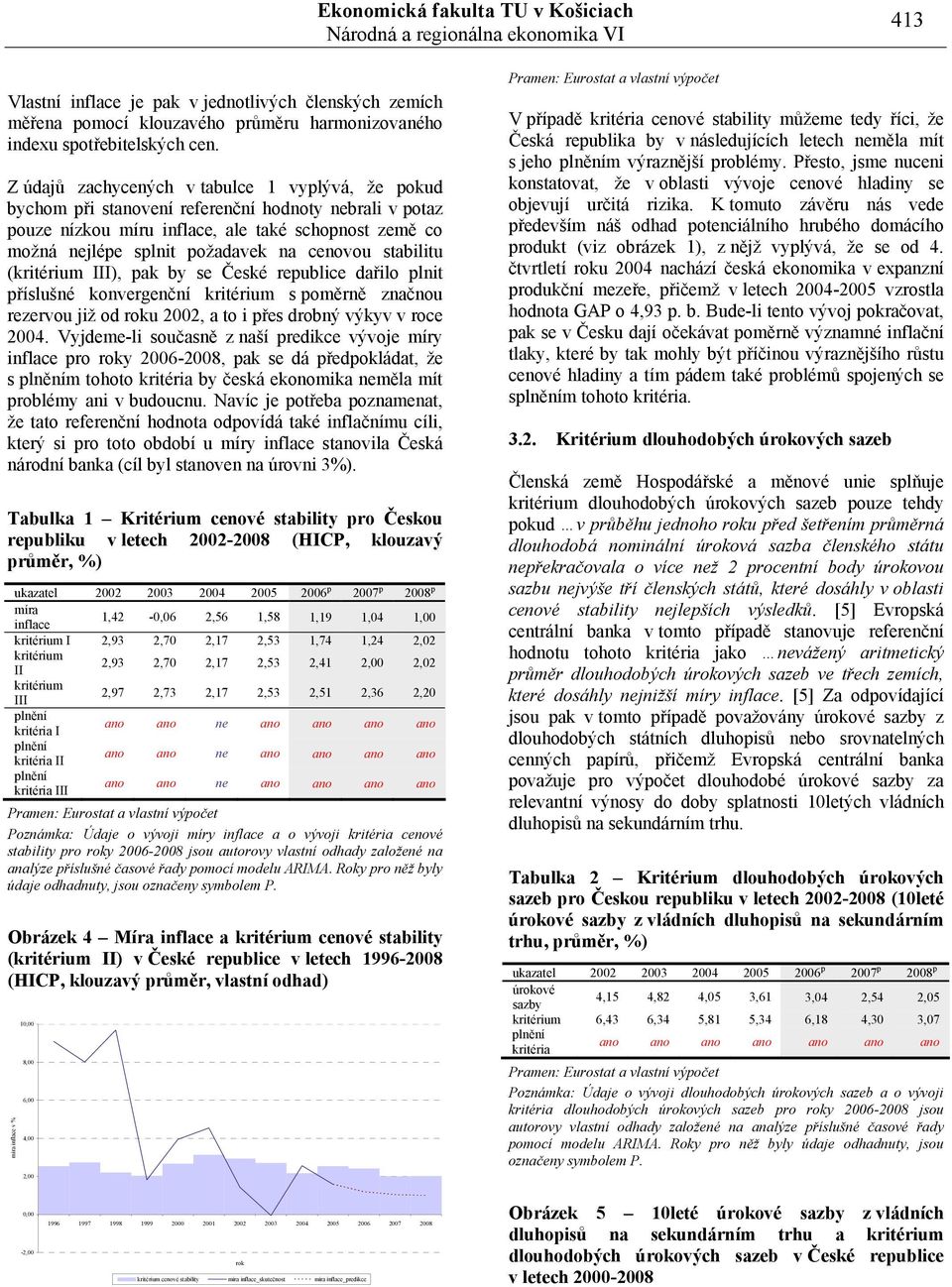 cenovou stabilitu (kritérium III), pak by se České republice dařilo plnit příslušné konvergenční kritérium s poměrně značnou rezervou již od roku 2002, a to i přes drobný výkyv v roce 2004.