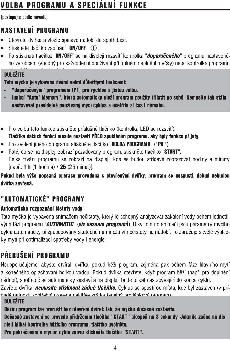 "Auto' Memory" (viz níže).