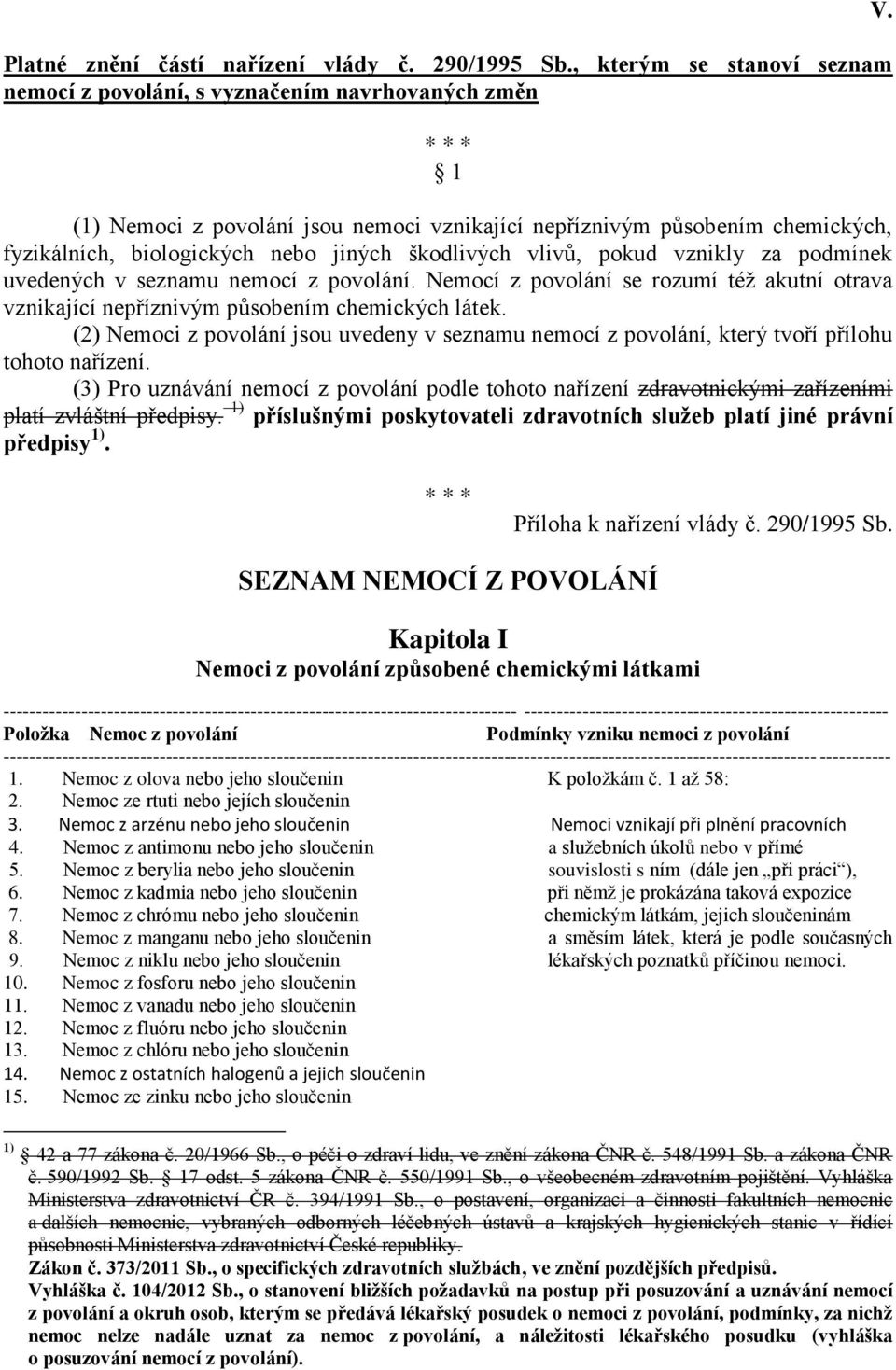 jiných škodlivých vlivů, pokud vznikly za podmínek uvedených v seznamu nemocí z povolání. Nemocí z povolání se rozumí též akutní otrava vznikající nepříznivým působením chemických látek.