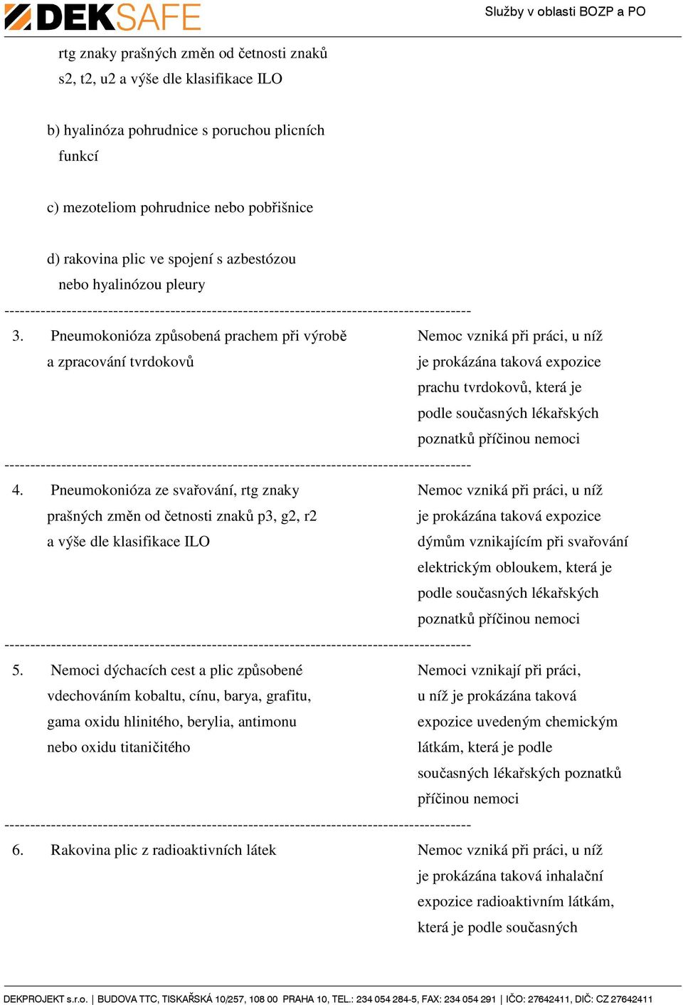 Pneumokonióza způsobená prachem při výrobě Nemoc vzniká při práci, u níž a zpracování tvrdokovů je prokázána taková expozice prachu tvrdokovů, která je podle současných lékařských