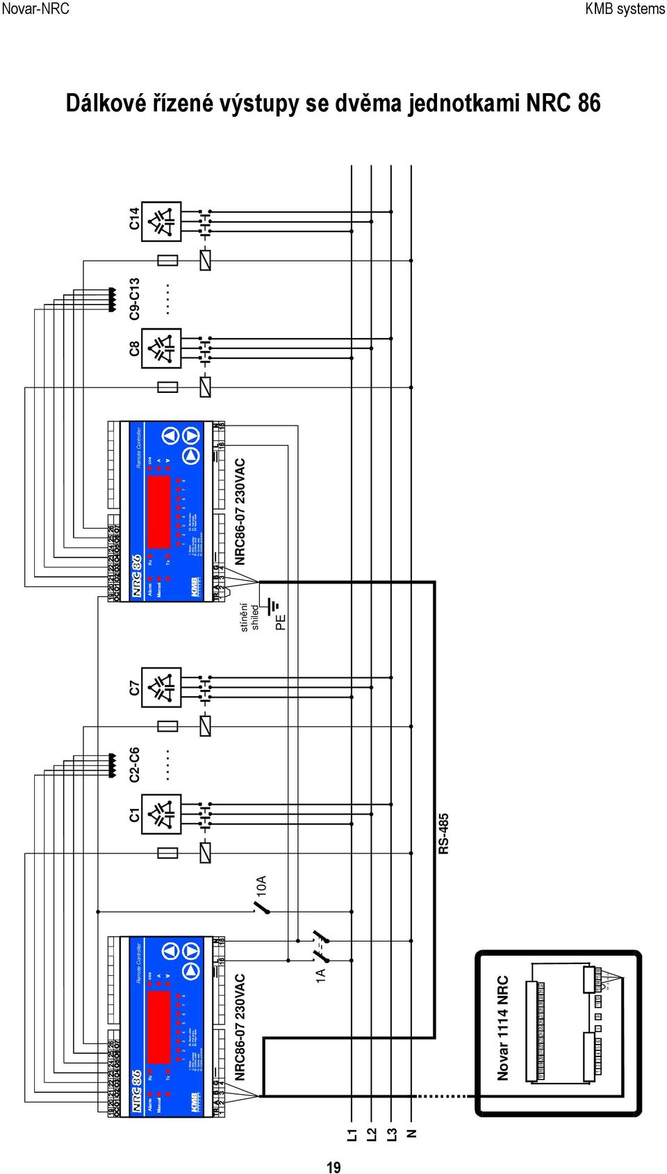 protocol NRC86-07 230VAC 1A Novar 1114 NRC TR A B G 10A C1 C2-C6 C7.