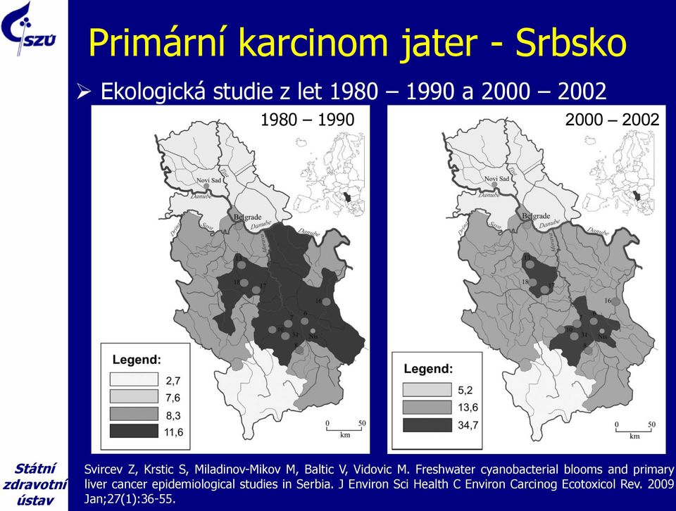 Freshwater cyanobacterial blooms and primary liver cancer epidemiological studies