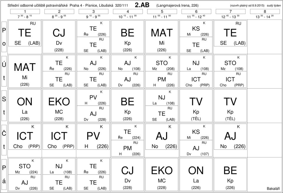 2015) sudý ýden BE p N N (108) TO M H Ch (R) TO (108) Ch (R)