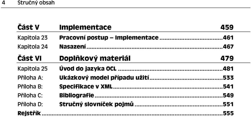 ..467 Část VI Doplňkový materiál 479 Kapitola 25 Úvod do jazyka OCL.