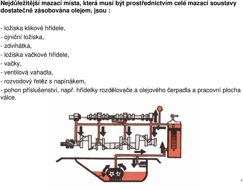 ložiska va kové h ídele, - va ky, - ventilová vahadla, - rozvodový et z s napínákem, -