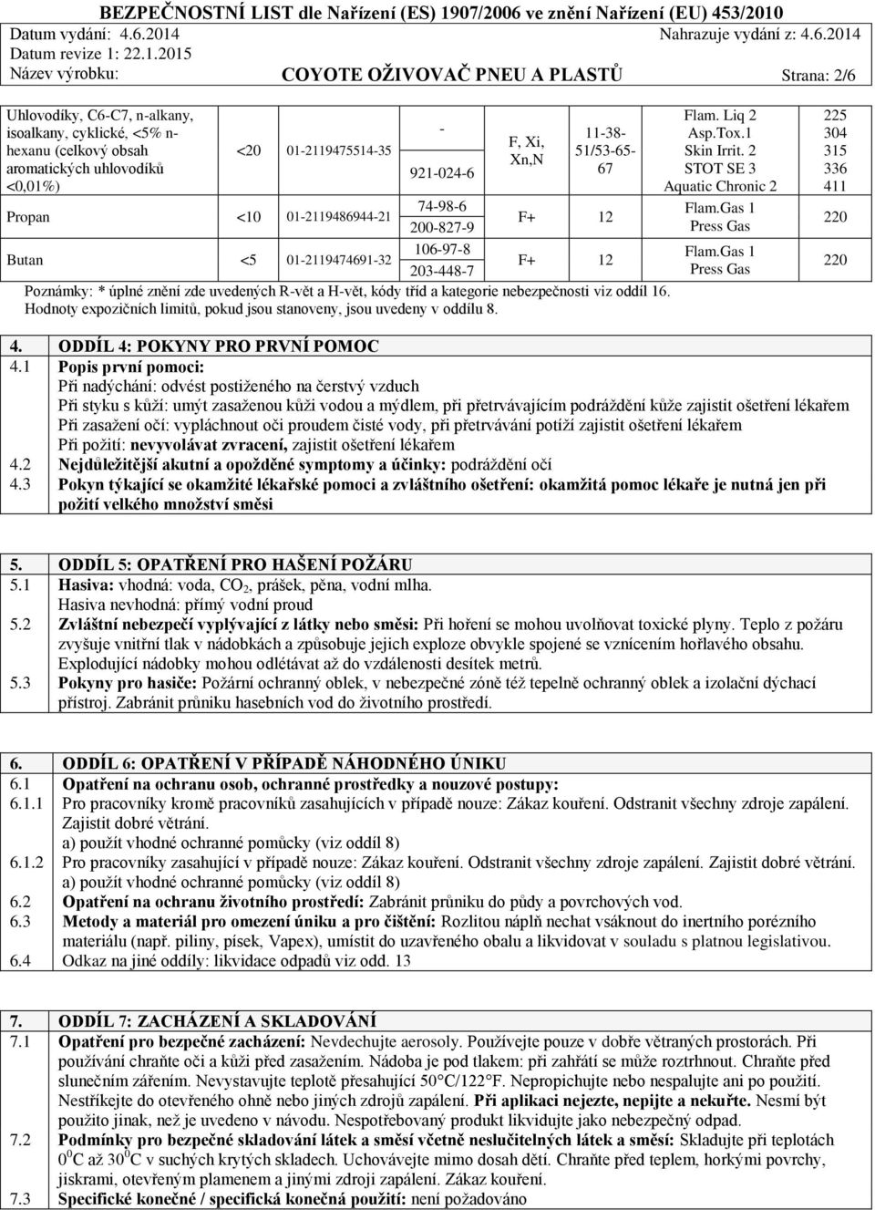 kategorie nebezpečnosti viz oddíl 16. Hodnoty expozičních limitů, pokud jsou stanoveny, jsou uvedeny v oddílu 8. Flam. Liq 2 Asp.Tox.1 Skin Irrit. 2 STOT SE 3 Aquatic Chronic 2 Flam.