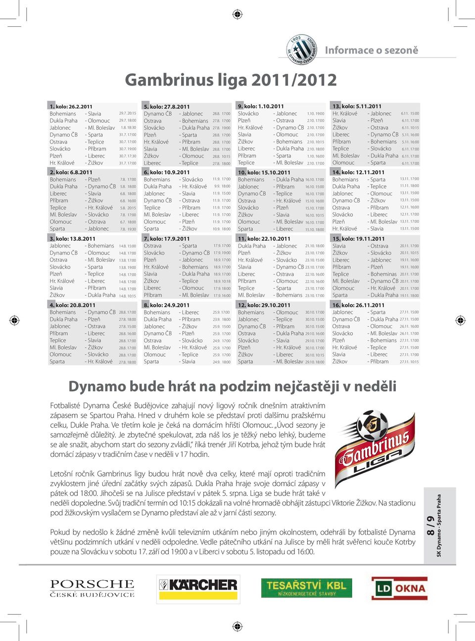 .2 Jablonec - Bohemians Dynamo ČB - Olomouc Ostrava - Ml. Boleslav Slovácko - Sparta Plzeň - Teplice Hr. Králové - Liberec Slavia - Příbram Žižkov - Dukla Praha 29.. 2:1 29.. 1: 1.. 1: 1.. 1:.. 1:.. 19:.
