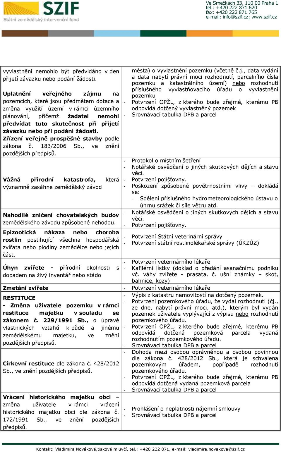 podání žádosti. Zřízení veřejně prospěšné stavby podle zákona č. 183/2006 Sb., ve znění pozdějších předpisů.