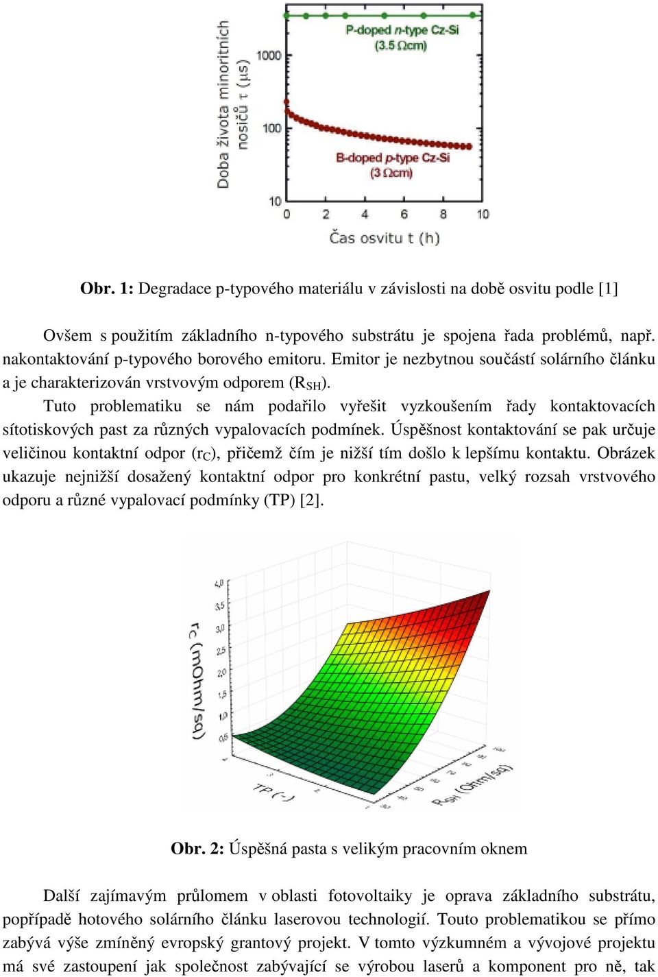 Tuto problematiku se nám podařilo vyřešit vyzkoušením řady kontaktovacích sítotiskových past za různých vypalovacích podmínek.