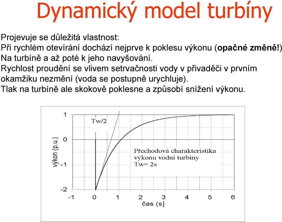 Rychlos proudění se vlivem servačnosi vody v přivaděči v prvním okamžiku nezmění