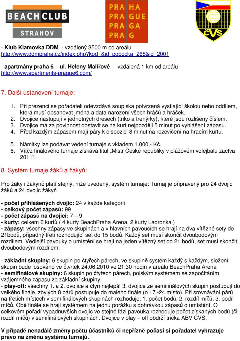 Při prezenci se pořadateli odevzdává soupiska potvrzená vysílající školou nebo oddílem, která musí obsahovat jména a data narození všech hráčů a hráček. 2.