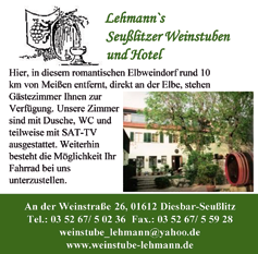 1,5 km, poloha: pr M 29 Radlerpension & Elbcafé Richter, 8 lůžek,, Merschwitzer Elbstraße 30 a, 01612 Nünchritz OT Merschwitz, tel. +49 35267 50664, tel.