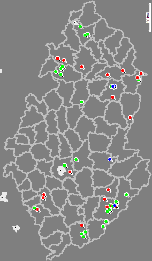 Lokalizace a identifikace izolátů O. ulmi nenalezena, všechny izoláty O.