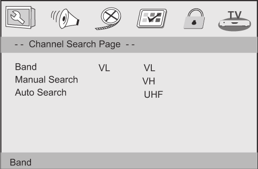 ENG TV Setup Page TV Setup Page - Current channel: Show the number of current channel. highlight change, then press key can change to next/ prev Channel.