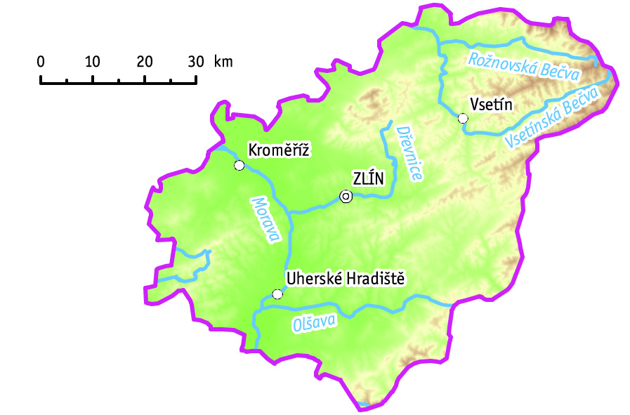 1 Úvod Zlínský kraj se nachází ve východní části ČR a je velmi rozmanitým regionem, jehož přírodní podmínky a z nich vycházející hospodářské možnosti utvářejí stav životního prostředí kraje.