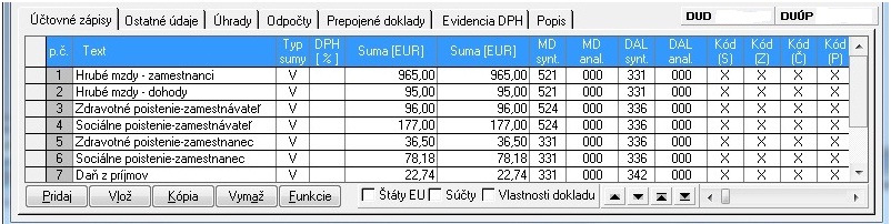 Zaúčtujte nákup PHL v hotovosti: Okruh PD pokladničné doklady. Partner SCP Ružomberok. Text Nákup Kancelárskych potrieb. Dátum vyhotovenia dokladu 01. 02. 20xx. Celková suma 40 EUR vrátane DPH.