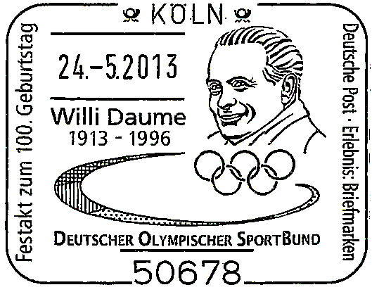 Stanislav Kamenický L E G E N D A N Ě M E C K É H O S P O R T U - W I L L Y D A U M E 25. května 2013 proběhlo v Olympijském muzeu v Kolíně nad Rýnem setkání námětové skupiny IMOS.