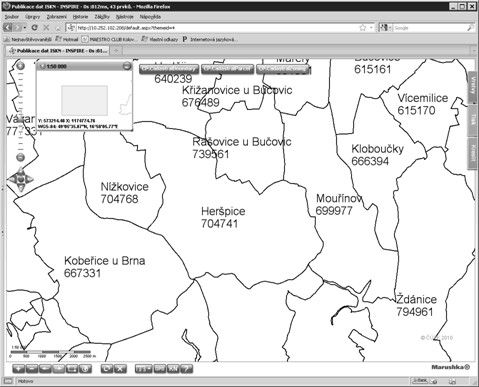 Webová mapová služba http://services.cuzk.cz/wms/inspire-cpwms.asp Spuštěna 9.5.2011 Bezúplatně Bez nutnosti registrace WMS pro katastrální mapu http://services.cuzk.cz/wms/wms.