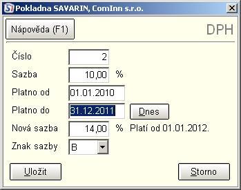 POKLADNA SAVARIN Pro samotnou změnu DPH je třeba zjistit verzi pokladny, kterou máte v PC nainstalovanou. Verzi zjistíte na spodní liště aplikace viz. obrázek. Pokud máte nainstalovánu verzi 2.4.