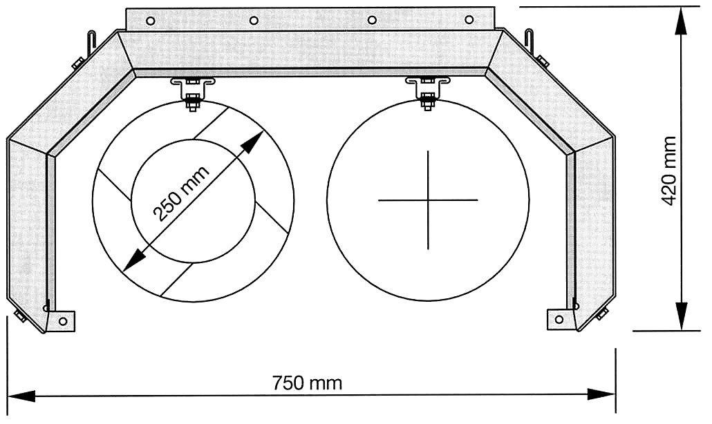 Sálavý pás je vyroben v 6 metrových elementech, které se spojují do požadované délky. V sálavém pásu jsou umístěny dvě protisměrné trubice ve tvaru U, sálavá trubice má Ø250mm.