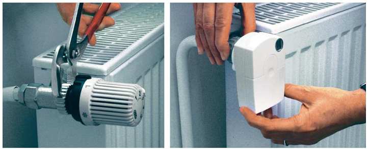10. Instalace servopohonu ventilu radiátoru (jeho uvedení do provozu) Termostat tohoto systému dokáže ovládat až 4 servepohony ventilů radiátorů topení.