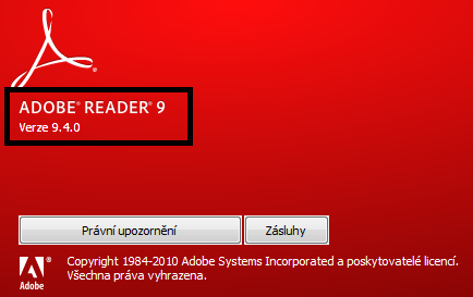 Technické zásada Minimální požadovaná verze Abode Reader (*.pdf prohlížeče) pro bezchybné fungování formuláře Žádosti o dotaci je 9.1. Verzi svého prohlížeče zjistíte dle níže uvedeného návodu.