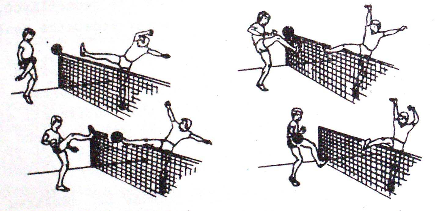 Obr. č. 4 Blok (Kovanda, 1990) Hra v poli Halfvolej je nejpoužívanější herní činností hráčů v obraně proti útočnému úderu soupeře.
