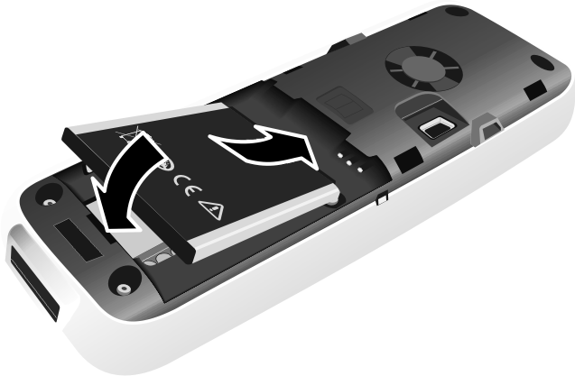 První kroky Uvedení sluchátka do provozu Displej a klávesnice jsou chráněny fóliemi. Tuto ochrannou fólii stáhněte! Vložte baterii a zavřete přihrádku Pozor Používejte pouze dobíjecí baterie ( str.